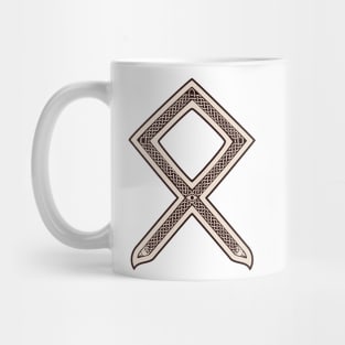 Othala, Odin's Rune (Wodan) - Bone and Burnt Wood - Viking / Norse / Saxon Futhark Rune Mug